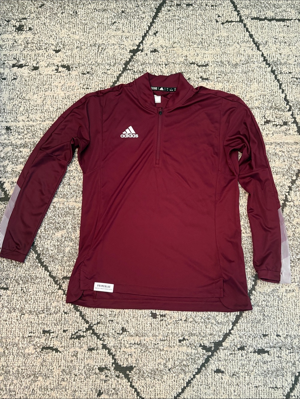 adidas Maroon Quarter-Zip unisex Training Top